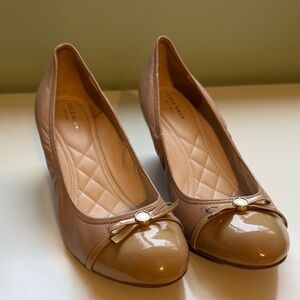 Cole Haan Women's Beige Patent Ballet Flats